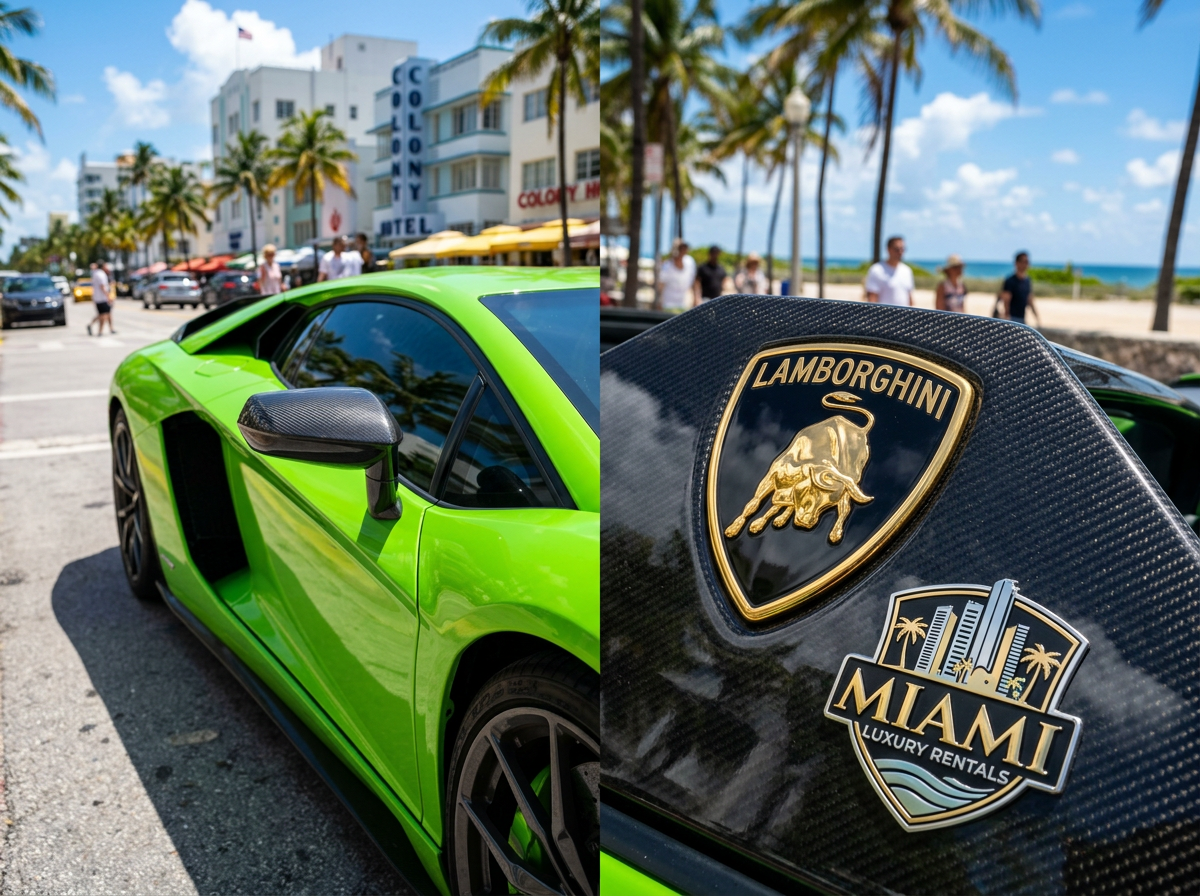 Lamborghini logo badge for Miami rental