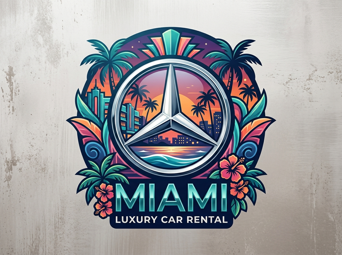 Mercedes-Benz three-pointed star logo for Miami rental