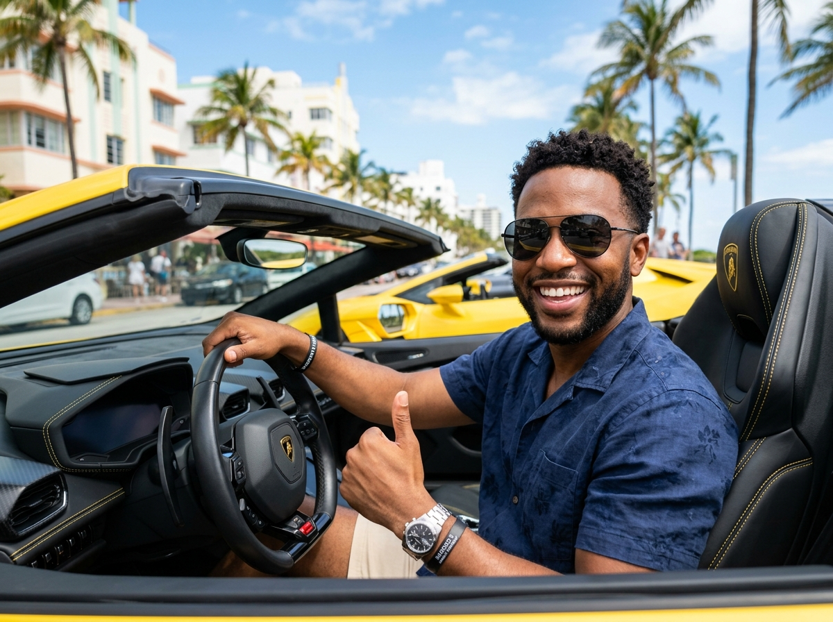 Avatar of Marcus T., customer from New York who rented a Lamborghini Huracan for his birthday in Miami